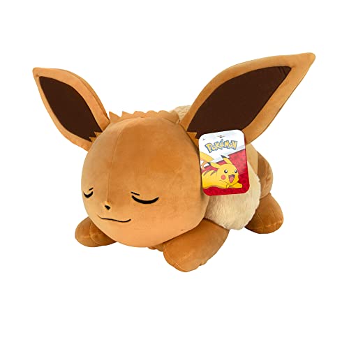 Pokémon PKW0222-45cm Schlafendes Plüsch - Evoli, offizielles Pokémon Plüsch von Pokémon