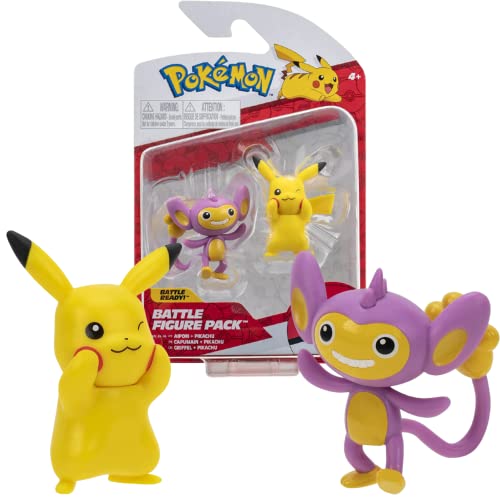 Pokémon PKW2635 - Battle Figure Pack - Pikachu & Griffel, offizielle detaillierte Figuren, je 5 cm von Pokémon