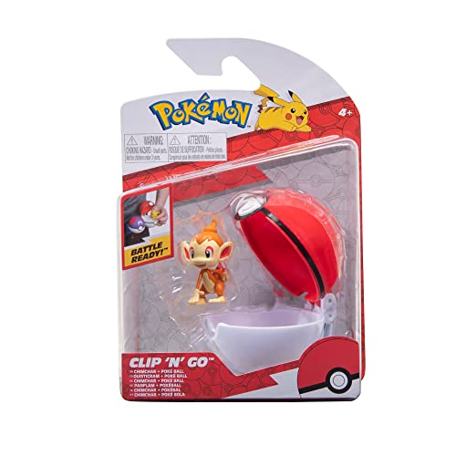 Pokémon PKW2657 - Clip and Go Pokéball Set - Pokéball & Panflam, offizielles Set mit Figur von Pokémon