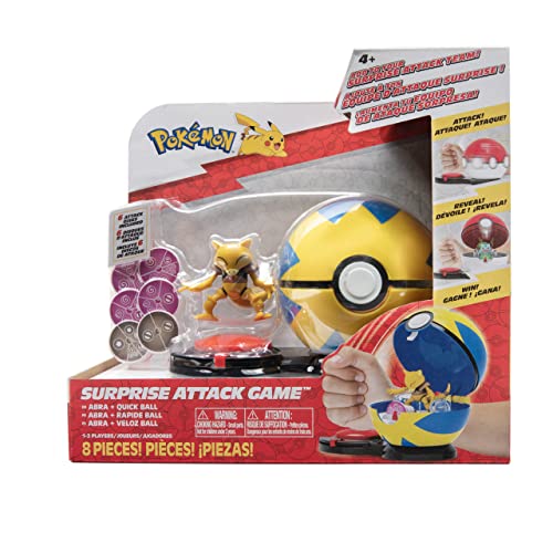 Pokémon PKW2730 - Surprise Attack Game Einzelpack - Abra mit Flottball, offizielle Pokémon Figur mit Luxusball von Pokémon