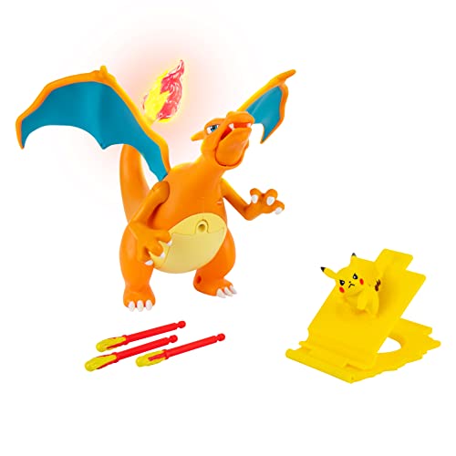 Pokémon PKW2731 -Interaktive Deluxe Figur - Feuer & Flug Glurak, offizielle Figur von Pokemon