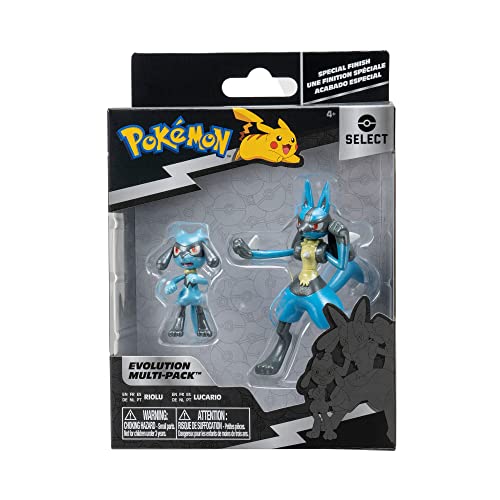 Pokémon PKW2776 - Select Entwicklungs Multipacks - Riolu, Lucario, offizielles Spielset mit Figuren von Pokémon