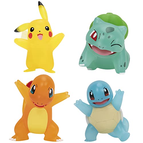 Pokémon PKW2798 - Select Battle Figure 4er Pack, offizielle, transparente Figuren, je 7,5cm, Mehrfarbig von Pokémon