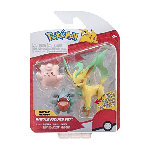 Pokémon PKW2806 Battle Figure Set - Piepi, Kaumalat, Folipurba offizielles Battlefigurenset Figurenset, Mehrfarbig von Pokémon