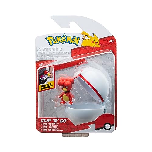 Pokemon PKW3139 Pokémon Clip'n'Go Poké Balls-Magby & Premierball, Schwarz von Pokémon