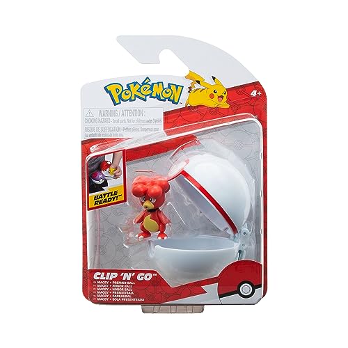 Pokemon PKW3139 Pokémon Clip'n'Go Poké Balls-Magby & Premierball, Schwarz von Pokemon