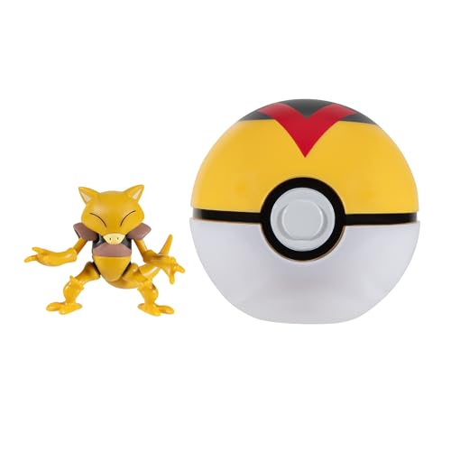 Pokémon PKW3144 Clip 'N' Go Abra inkl. 5,1 cm großer Kampffigur und Levelball-Zubehör, Mehrfarbig von Pokémon