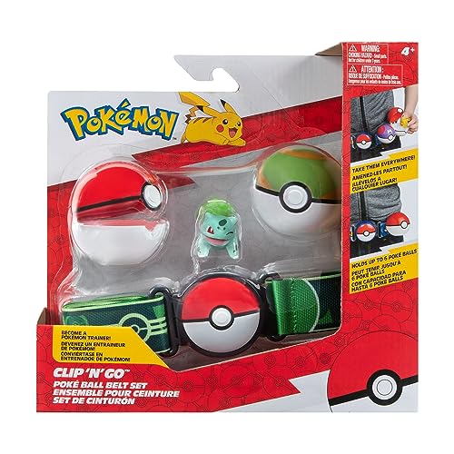 Pokémon PKW3160 - Clip and Go Pokéball Gürtel Set - Pokéball, Nestball & Bisasam, offizielles Set mit Figur Pokémon PKW3160 - Clip and Go Pokéball Gürtel Set - Pokéball, Nestball & Bisasam, offizielles Set mit Figur von Pokémon
