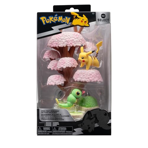 Pokémon PKW3207-15cm Select Set - Blütenbaum mit Pikachu und Raupi, offizielles Figurenset Pokémon PKW3207-15cm Select Set - Blütenbaum mit Pikachu und Raupi, offizielles Figurenset von Pokémon