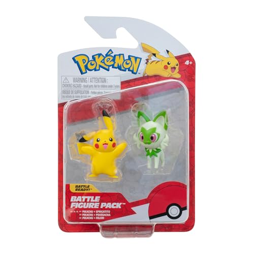 Pokémon PKW3358 - Battle Figure Pack - Pikachu & Felori, offizielle detaillierte Figuren, je 5 cm von Pokémon