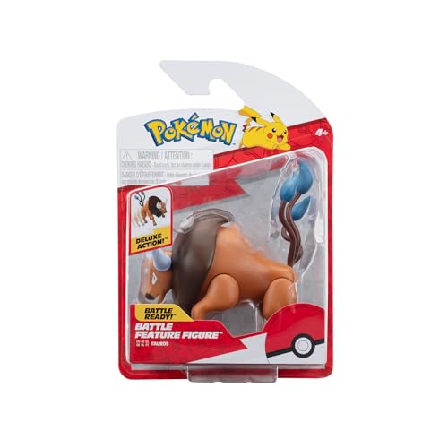 Pokémon PKW3369 - Battle Feature Figure - Tauros, offizielle bewegliche Figuren, 11.5 cm von Pokémon