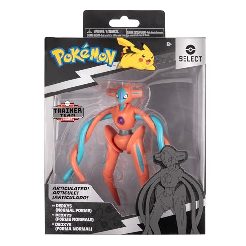 Pokémon PKW3430 - Deoxys (Normalform) Select 15 cm superbewegliche Figur mit 15 Bewegungspunkten, offizielle Figur von Pokémon