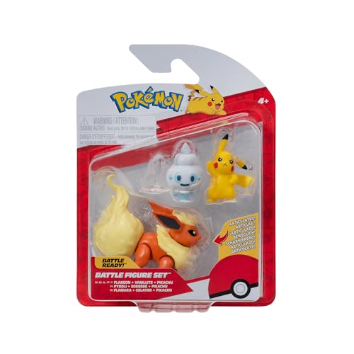 Pokémon PKW3611 - Battle Figure Set - Pikachu, Gelatini, Flamara, offizielles Figuren Set Pokémon PKW3611 - Battle Figure Set - Pikachu, Gelatini, Flamara, offizielles Figuren Set von Pokémon