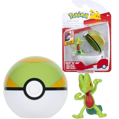 Pokémon PKW3639 - Clip'n'Go Poké Ball - Geckarbor & Nestball, offizieller Pokéball mit 5 cm Figur Pokémon PKW3639 - Clip'n'Go Poké Ball - Geckarbor & Nestball, offizieller Pokéball mit 5 cm Figur von Pokémon