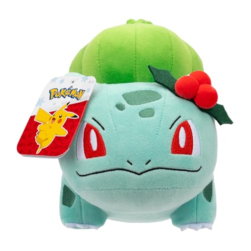 Pokémon PKW3673-20 cm Winter Plüsch - Bisasam mit Weihnachtszweig, offizielles Plüsch Pokémon PKW3673-20 cm Winter Plüsch - Bisasam mit Weihnachtszweig, offizielles Plüsch von Pokémon