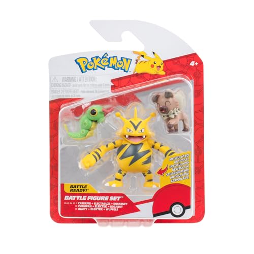 Pokémon PKW3892 - Battle Figure Set - Raupy, Wuffels, Elektek, offizielles Figuren Set Pokémon PKW3892 - Battle Figure Set - Raupy, Wuffels, Elektek, offizielles Figuren Set von Pokémon