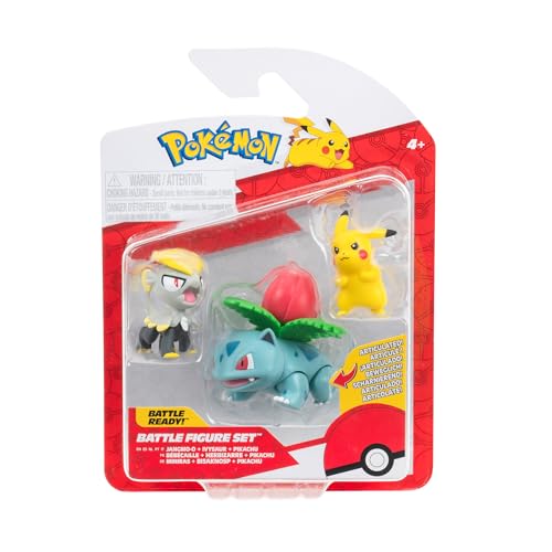 Pokémon PKW3893 - Battle Figure Set - Pikachu, Miniras, Bisaknosp, offizielles Figuren Set Pokémon PKW3893 - Battle Figure Set - Pikachu, Miniras, Bisaknosp, offizielles Figuren Set von Pokémon