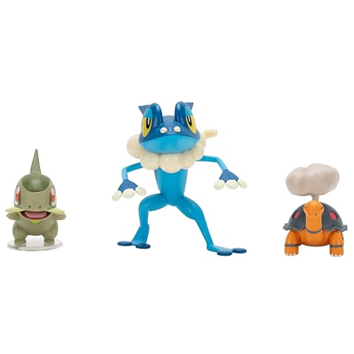 Pokémon PKW4089 - Battle Figure Set - Qurtel, Milza, Amphizel, offizielles Figuren Set von Pokémon