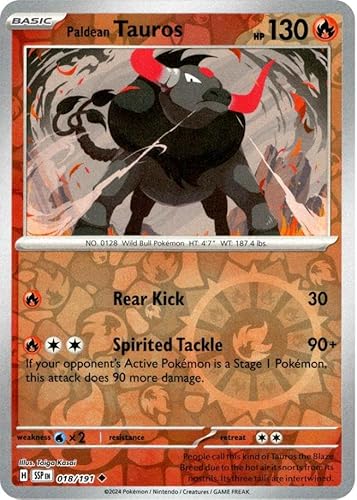 Pokemon - Paldean Tauros 018/191 - Surging Sparks - Reverse Foil - Einzelkarte Pokemon - Paldean Tauros 018/191 - Surging Sparks - Reverse Foil - Einzelkarte von Pokémon
