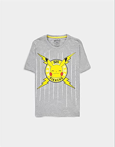 Difuzed TS203161POK-L Camiseta Funny Pika Pokemon Does not Apply Zubehör, Grau Meliert, L von Difuzed