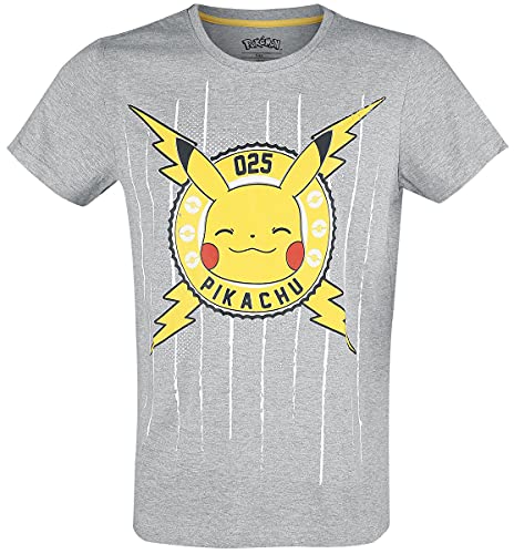 Difuzed TS203161POK-L Camiseta Funny Pika Pokemon Does not Apply Zubehör, Grau Meliert, L von Difuzed