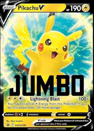 Pokemon Pikachu V SWSH198 – Jumbo-Karte – Black Star Promo von Pokemon