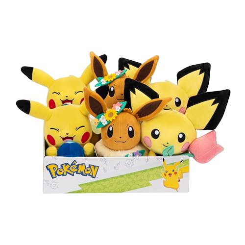 Pokemon Pokémon 20 cm Plüschwelle PKW2842-4 Spring Edition - Pikachu, Pichu, Eevee - Offizielle verstopftes Spielzeug für Kinder 2+ Pokemon Pokémon 20 cm Plüschwelle PKW2842-4 Spring Edition - Pikachu, Pichu, Eevee - Offizielle verstopftes Spielzeug für Kinder 2+ von Pokemon