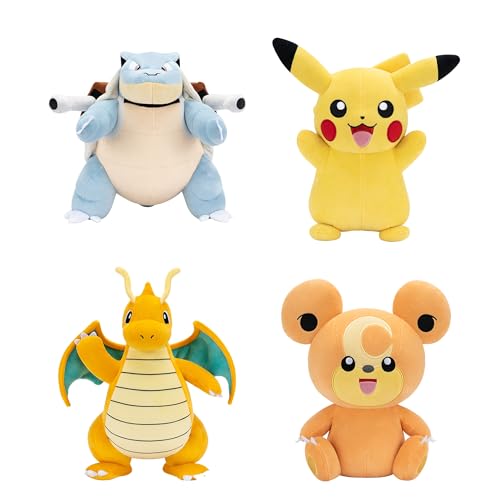 Pokemon Pokémon 30cm Plüsch Wave 95257-15 - Dragonite, Pikachu, Teddiursa, Blastoise - Official Stuffed Toy for Children 2+ von Pokémon