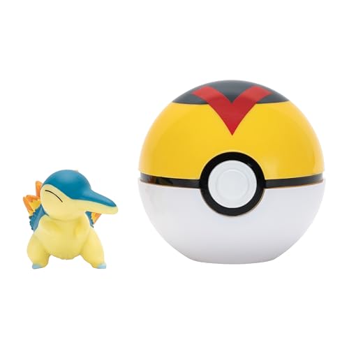 Pokémon PKW4150 - Clip and Go Pokéball - Feurigel und Levelball, offizieller Pokéball mit beweglicher 5 cm Figur von Pokémon
