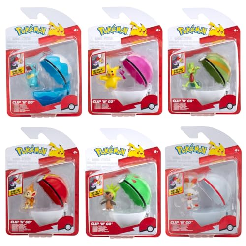 Pokémon Clip´N´Go Actionfigures 95057-19 - Totodile, Pikachu, Treecko, Chimcar, Cespin, Scorbunny - Offizielle Pokemon Figur für Kinder 4+ Pokémon Clip´N´Go Actionfigures 95057-19 - Totodile, Pikachu, Treecko, Chimcar, Cespin, Scorbunny - Offizielle Pokemon Figur für Kinder 4+ von Pokémon