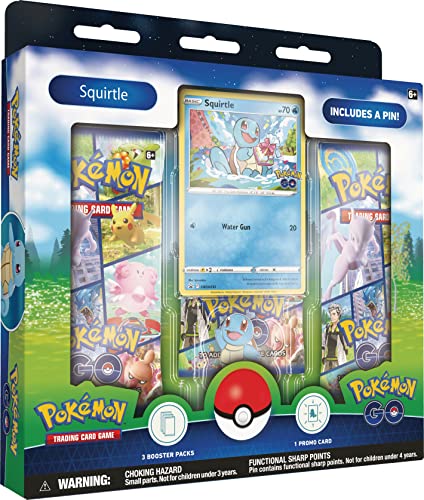 Pokémon TCG: Pokémon GO Pin Collection, Squirtle (1 Folien-Promo-Karte, 1 Sammler-Pin und 3 Booster-Packs) von Pokémon