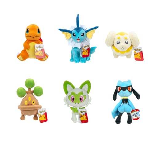 Pokemon Pokémon Plush Welle 20 cm 95217-20 - Charmander, Sprigatito, Riolu, Fidough, Bonsly, Vaporeron - Offizielles verstopftes Spielzeug für Kinder 2+ Pokemon Pokémon Plush Welle 20 cm 95217-20 - Charmander, Sprigatito, Riolu, Fidough, Bonsly, Vaporeron - Offizielles verstopftes Spielzeug für Kinder 2+ von Pokemon