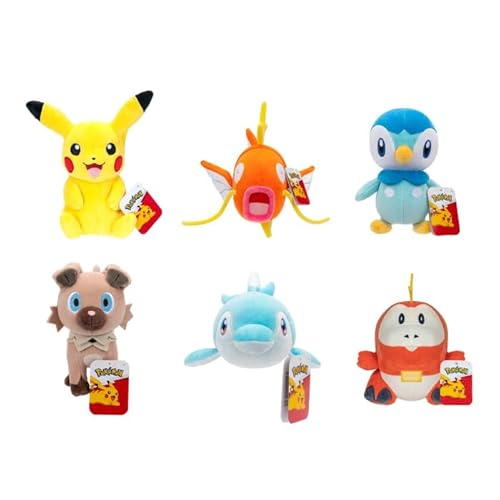 Pokemon Pokémon Plush Welle 20 cm 95217-20 - Pikachu, Magikarp, Rockruff, Finizen, Fuecoco, Piplup - Offizielles verstopftes Spielzeug für Kinder 2+ Pokemon Pokémon Plush Welle 20 cm 95217-20 - Pikachu, Magikarp, Rockruff, Finizen, Fuecoco, Piplup - Offizielles verstopftes Spielzeug für Kinder 2+ von Pokemon