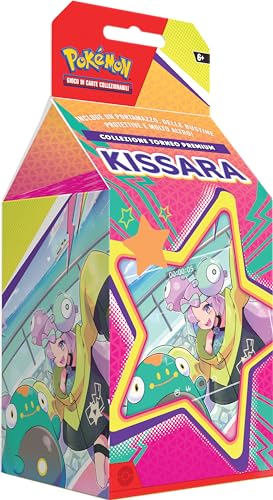 Pokémon 290-60484 Kissara Premium-Turniersammlung TCG, DREI holografische Karten und sechs Erweiterungspackungen, italienische Ausgabe von Pokémon
