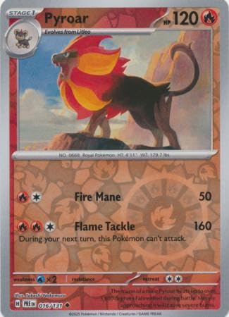 Pokemon - Pyroar 016/131 Prismatic Evolutions - Reverse Foil Einzelkarte von Pokémon
