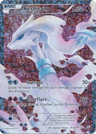 Pokemon RESHIRAM #RC22/RC25 Full Art Radiant Collection BW11 Legendary Treasures Pokemon RESHIRAM #RC22/RC25 Full Art Radiant Collection BW11 Legendary Treasures von Pokémon