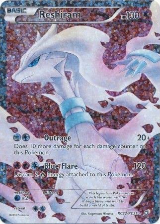 Pokemon RESHIRAM #RC22/RC25 Full Art Radiant Collection BW11 Legendary Treasures von Pokémon