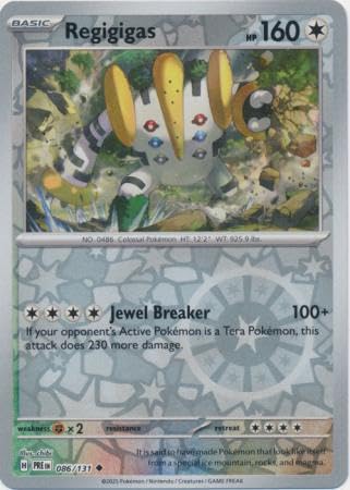 Pokemon - Regigigas 086/131 Prismatic Evolutions - Reverse Foil Einzelkarte Pokemon - Regigigas 086/131 Prismatic Evolutions - Reverse Foil Einzelkarte von Pokémon
