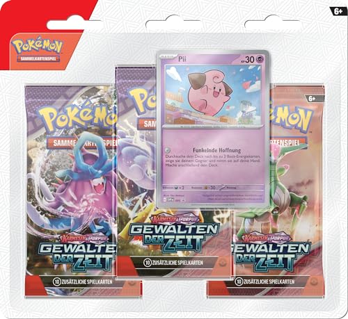 Pokémon-Sammelkartenspiel: 3er-Pack Karmesin & Purpur – Gewalten der Zeit: Pii (3 Boosterpacks & 1 holografische Promokarte) Pokémon-Sammelkartenspiel: 3er-Pack Karmesin & Purpur – Gewalten der Zeit: Pii (3 Boosterpacks & 1 holografische Promokarte) von Pokémon