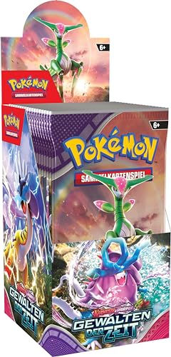 Pokémon-Sammelkartenspiel: Boosterpack-Display-Box Karmesin & Purpur – Gewalten der Zeit (18 Boosterpacks) von Pokémon