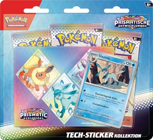 Pokémon-Sammelkartenspiel Tech-Sticker-Kollektion Karmesin & Purpur – Prismatische Entwicklungen: Glaziola (1 holografische Promokarte & 3 Boosterpacks) von Pokémon