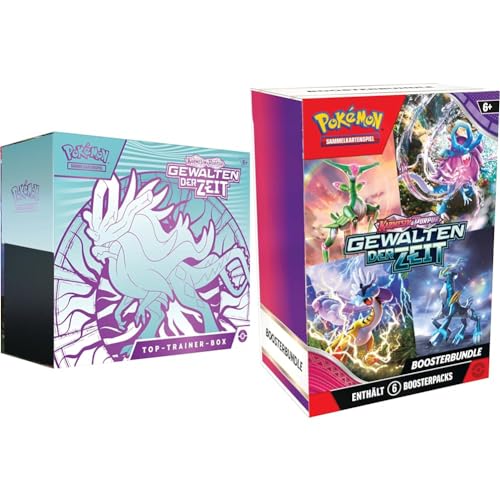 Pokémon Sammelkartenspiel Top-Trainer-Box Karmesin & Purpur & Sammelkartenspiel: Boosterbundle Karmesin & Purpur – Gewalten der Zeit (6 Boosterpacks) von Pokémon