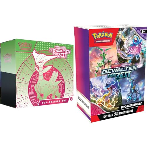Pokémon Sammelkartenspiel Top-Trainer-Box Karmesin & Purpur & Sammelkartenspiel: Boosterbundle Karmesin & Purpur – Gewalten der Zeit (6 Boosterpacks) von Pokémon