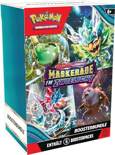 Pokémon-Sammelkartenspiel: Boosterbundle Karmesin & Purpur – Maskerade im Zwielicht (6 Boosterpacks) von Pokémon