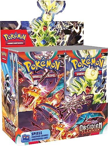 Pokémon-Sammelkartenspiel: Boosterpack-Display-Box Karmesin & Purpur – Obsidianflammen (36 Boosterpacks) von Pokémon