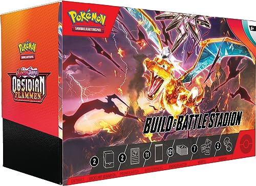 Pokémon-Sammelkartenspiel: Build & Battle Stadion Karmesin & Purpur – Obsidianflammen (40-Karten Decks, 11 Boosterpacks & mehr) von Pokémon