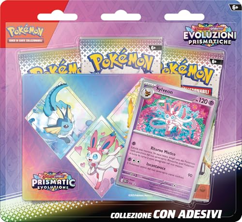 Pokémon-Sammelkartenspiel: Kollektion mit Sylveon-Aufklebern aus der Erweiterung Scharlachrot und Violett - Prismatische Entwicklungen (eine holografische Promokarte und DREI Erweiterungspackungen) von Pokémon