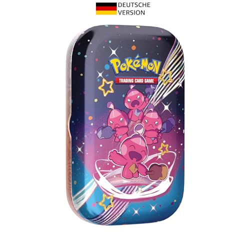Pokémon-Sammelkartenspiel: Mini-Tin-Box Karmesin & Purpur – Paldeas Schicksale: Forgita (2 Boosterpacks, 1 Sticker & 1 Bildkarte) von Pokémon