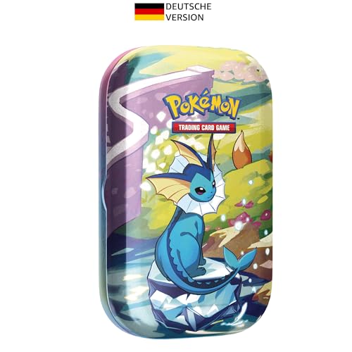 Pokémon-Sammelkartenspiel: Mini-Tin-Box Karmesin & Purpur – Prismatische Entwicklungen: Aquana (2 Boosterpacks & 1 Münze) von Pokémon