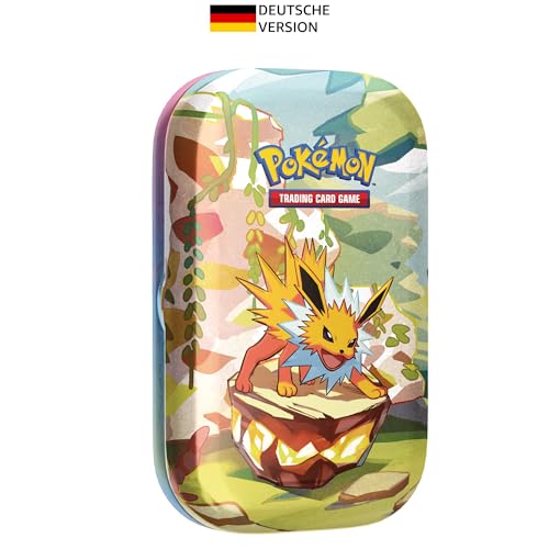 Pokémon-Sammelkartenspiel: Mini-Tin-Box Karmesin & Purpur – Prismatische Entwicklungen: Blitza (2 Boosterpacks & 1 Münze) von Pokémon